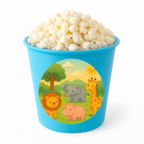 Balde de Pipoca Personalizado Infantil Animais Selvagens