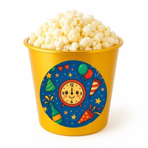 Balde de Pipoca Personalizado Infantil Ano Novo