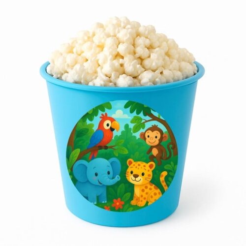 Balde de Pipoca Personalizado Infantil Animais Tropicais