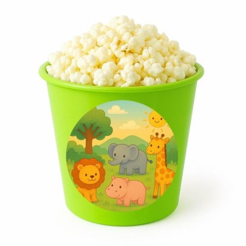 Balde de Pipoca Personalizado Infantil Animais Selvagens