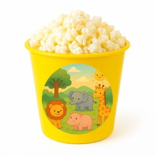 Balde de Pipoca Personalizado Infantil Animais Selvagens