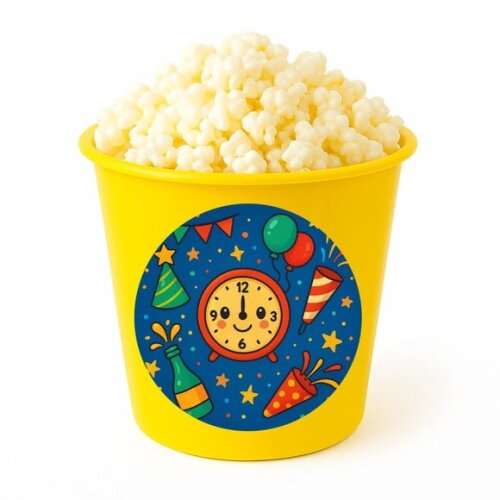 Balde de Pipoca Personalizado Infantil Ano Novo