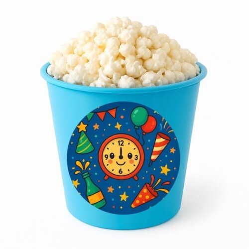 Balde de Pipoca Personalizado Infantil Ano Novo