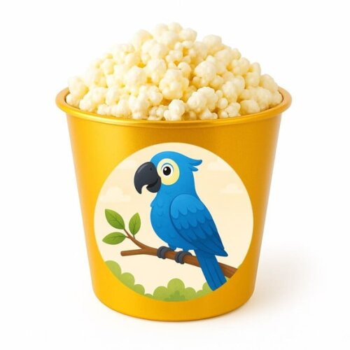 Balde de Pipoca Personalizado Infantil Arara Azul