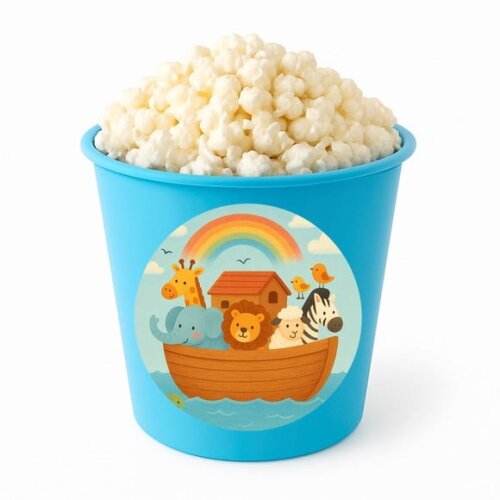 Balde de Pipoca Personalizado Infantil Arca de Noé
