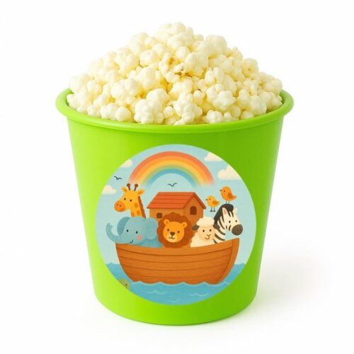 Balde de Pipoca Personalizado Infantil Arca de Noé