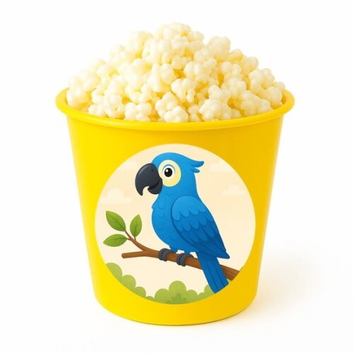 Balde de Pipoca Personalizado Infantil Arara Azul