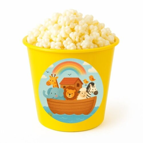 Balde de Pipoca Personalizado Infantil Arca de Noé