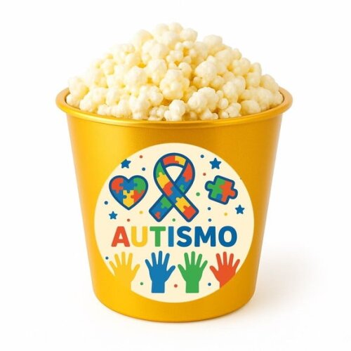 Balde de Pipoca Personalizado Infantil Autismo