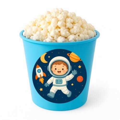 Balde de Pipoca Personalizado Infantil Astronauta