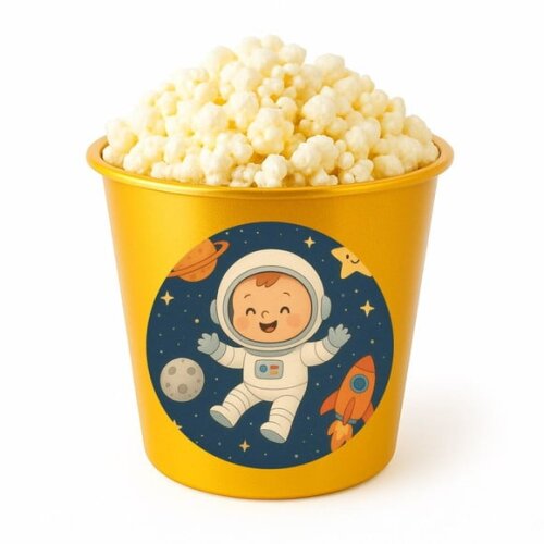 Balde de Pipoca Personalizado Infantil Astronauta Baby