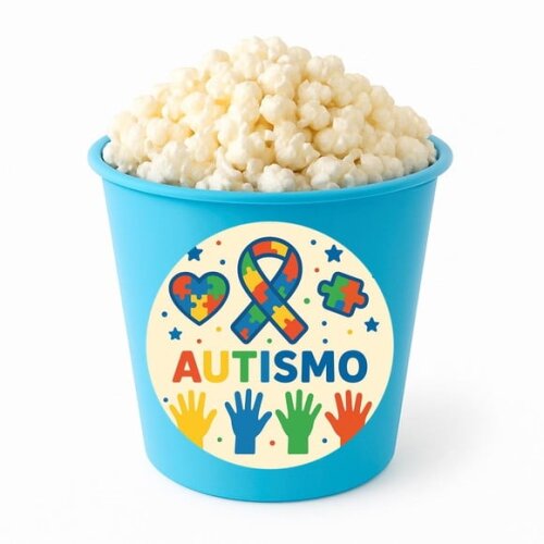 Balde de Pipoca Personalizado Infantil Autismo