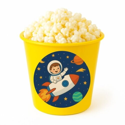 Balde de Pipoca Personalizado Infantil Aventura Espacial