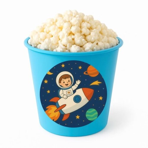 Balde de Pipoca Personalizado Infantil Aventura Espacial