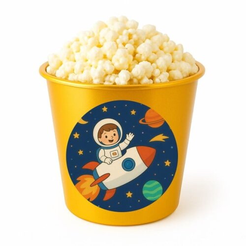Balde de Pipoca Personalizado Infantil Aventura Espacial