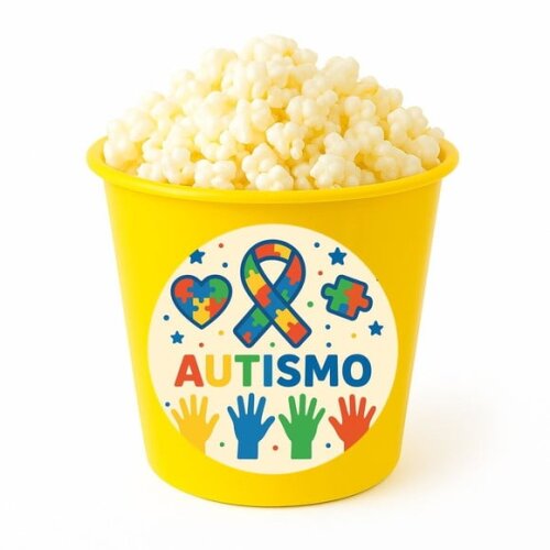 Balde de Pipoca Personalizado Infantil Autismo