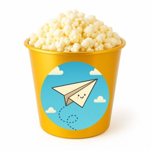 Balde de Pipoca Personalizado Infantil Aviãozinho de Papel