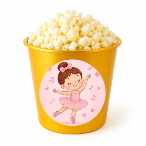 Balde de Pipoca Personalizado Infantil Bailarina