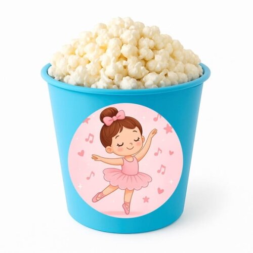 Balde de Pipoca Personalizado Infantil Bailarina
