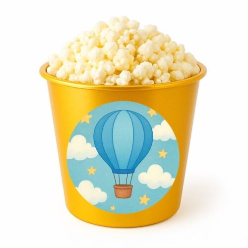 Balde de Pipoca Personalizado Infantil Balão de Ar Azul