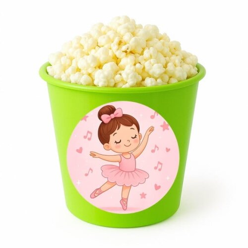 Balde de Pipoca Personalizado Infantil Bailarina