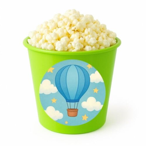 Balde de Pipoca Personalizado Infantil Balão de Ar Azul