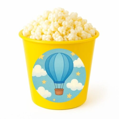 Balde de Pipoca Personalizado Infantil Balão de Ar Azul