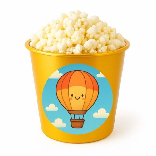 Balde de Pipoca Personalizado Infantil Balão de Ar Quente