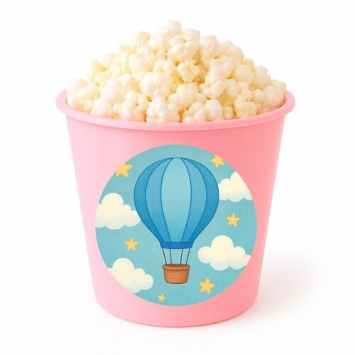 Balde de Pipoca Personalizado Infantil Balão de Ar Azul