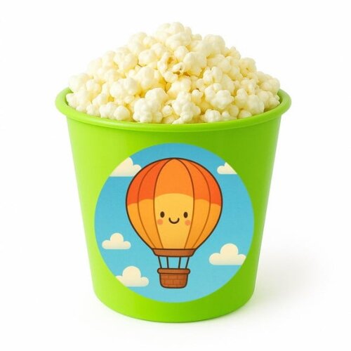 Balde de Pipoca Personalizado Infantil Balão de Ar Quente