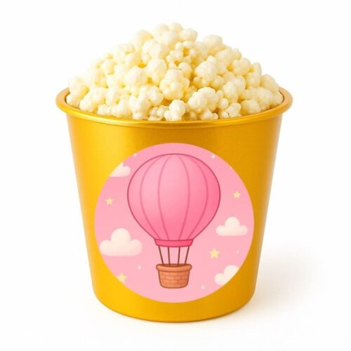 Balde de Pipoca Personalizado Infantil Balão de Ar Rosa