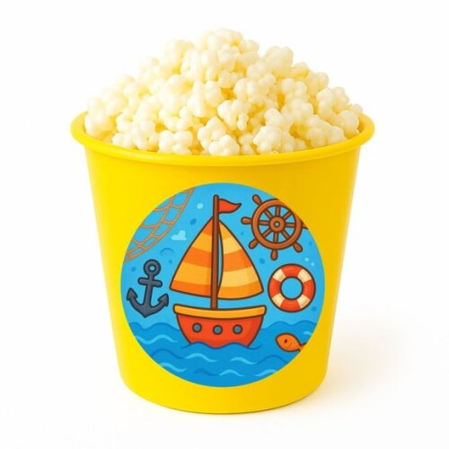 Balde de Pipoca Personalizado Infantil Barquinho