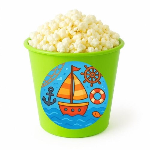 Balde de Pipoca Personalizado Infantil Barquinho