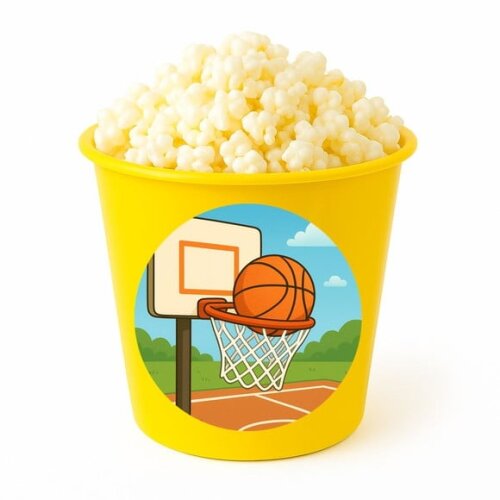 Balde de Pipoca Personalizado Infantil Basquete