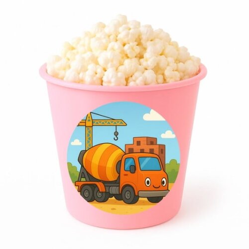 Balde de Pipoca Personalizado Infantil Betoneira