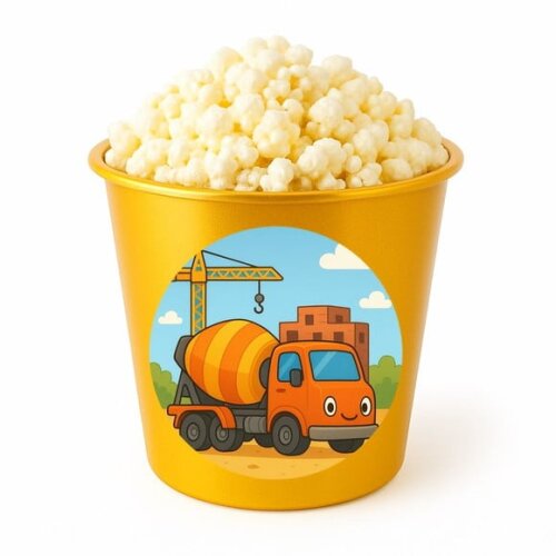 Balde de Pipoca Personalizado Infantil Betoneira