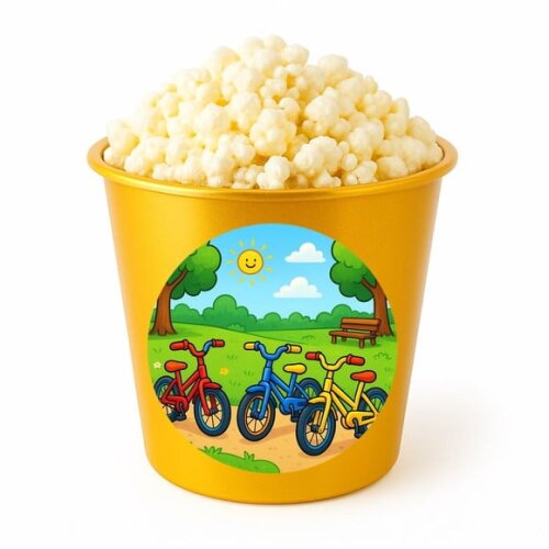 Balde de Pipoca Personalizado Infantil Bicicletas Coloridas