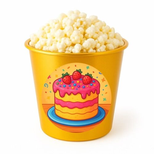 Balde de Pipoca Personalizado Infantil Bolo Confeitado