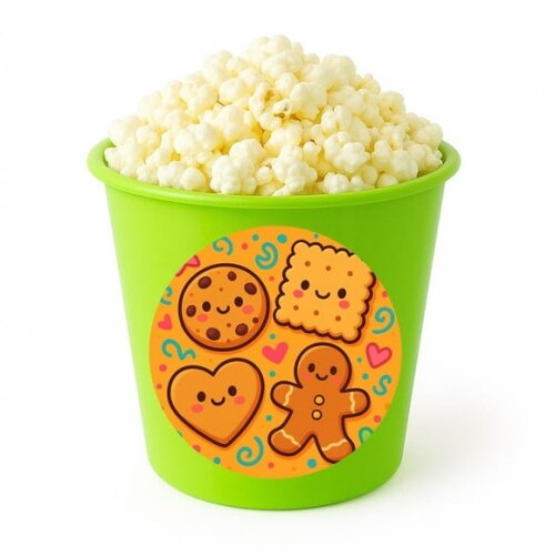 Balde de Pipoca Personalizado Infantil Biscoitinhos