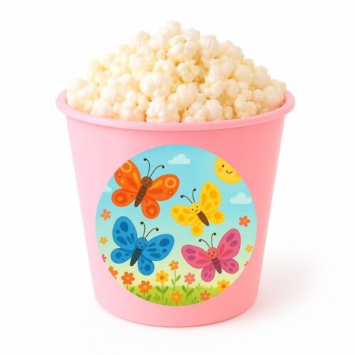 Balde de Pipoca Personalizado Infantil Borboletas