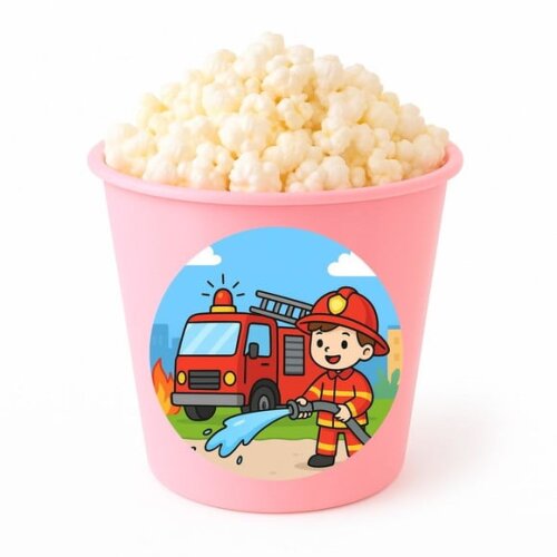 Balde de Pipoca Personalizado Infantil Bombeiros