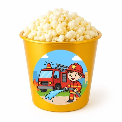 Balde de Pipoca Personalizado Infantil Bombeiros