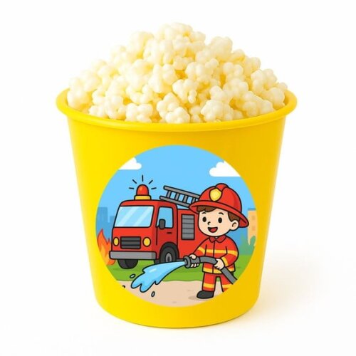 Balde de Pipoca Personalizado Infantil Bombeiros