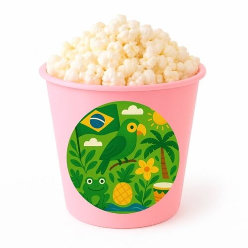 Balde de Pipoca Personalizado Infantil Brasil Verde Amarelo