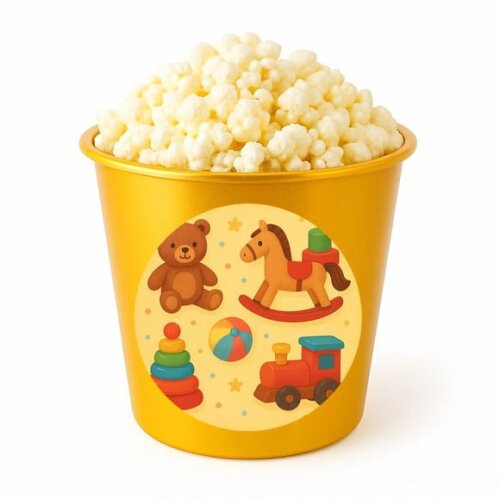 Balde de Pipoca Personalizado Infantil Brinquedos Clássicos
