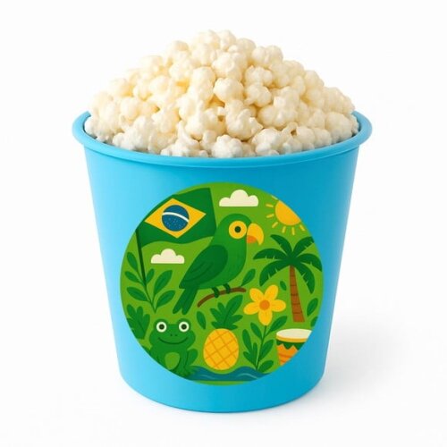 Balde de Pipoca Personalizado Infantil Brasil Verde Amarelo