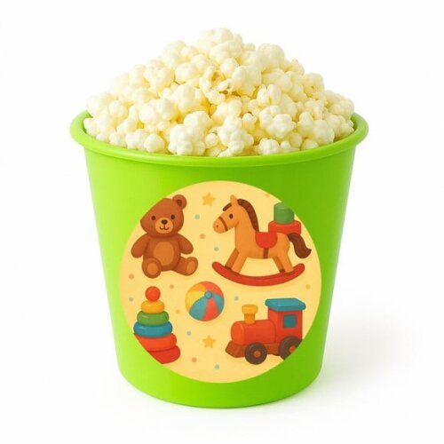 Balde de Pipoca Personalizado Infantil Brinquedos Clássicos