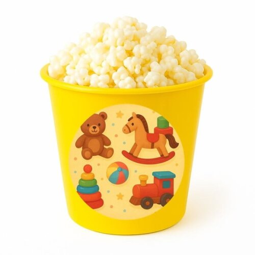 Balde de Pipoca Personalizado Infantil Brinquedos Clássicos