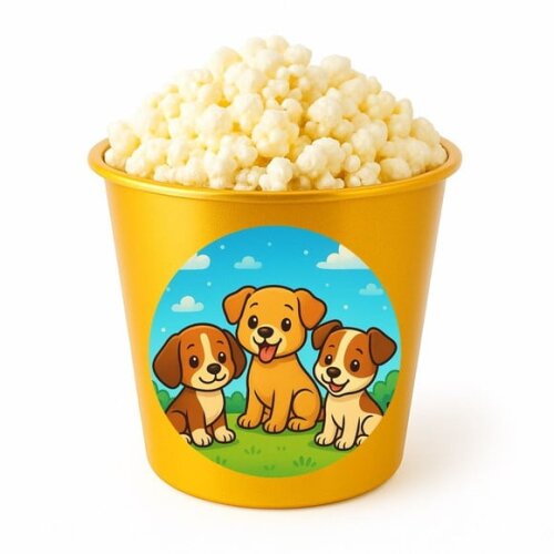 Balde de Pipoca Personalizado Infantil Cachorrinhos