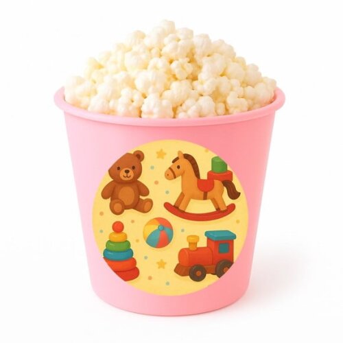 Balde de Pipoca Personalizado Infantil Brinquedos Clássicos